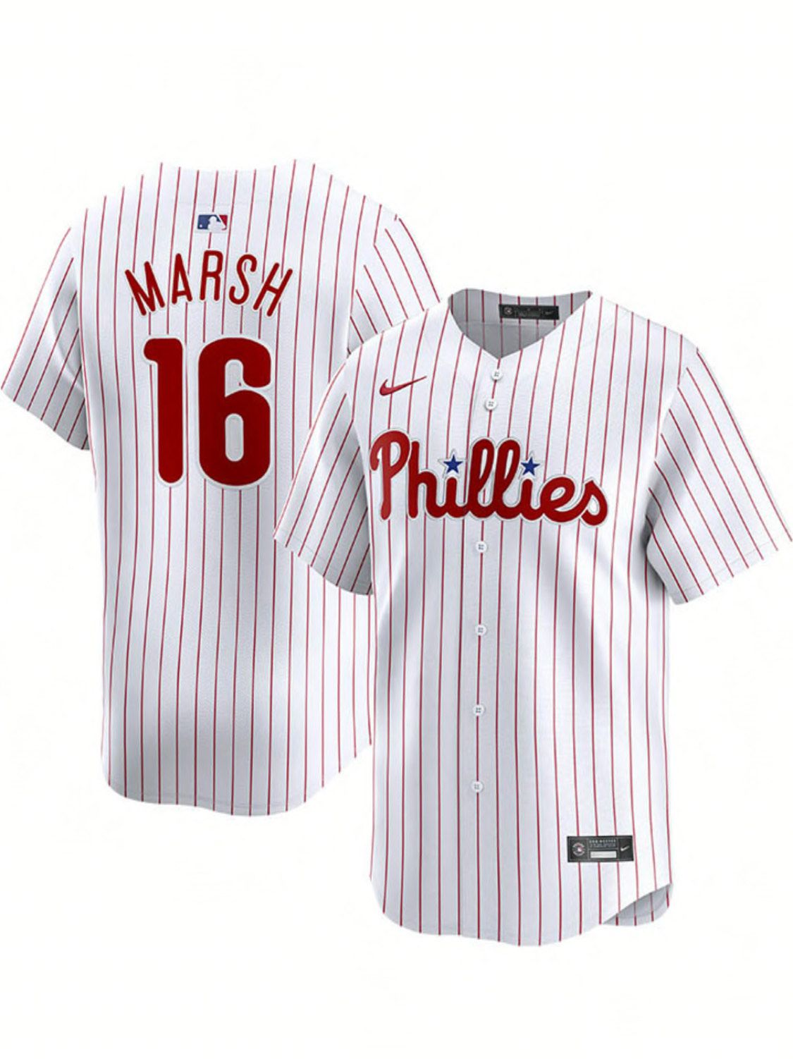 2024 MLB Men Philadelphia Phillies 16 Marsh J.T.Realmuto Nike White Home Limited Player Jersey